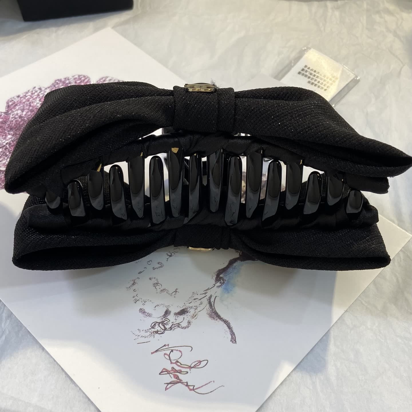 Chanel Black Bow Hair Clip-XF1117